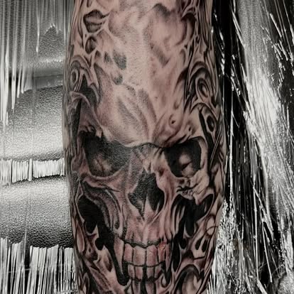 Black and grey tattoo work